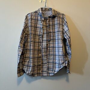 Banana Republic Men's Luxe Blue Plaid Shirt